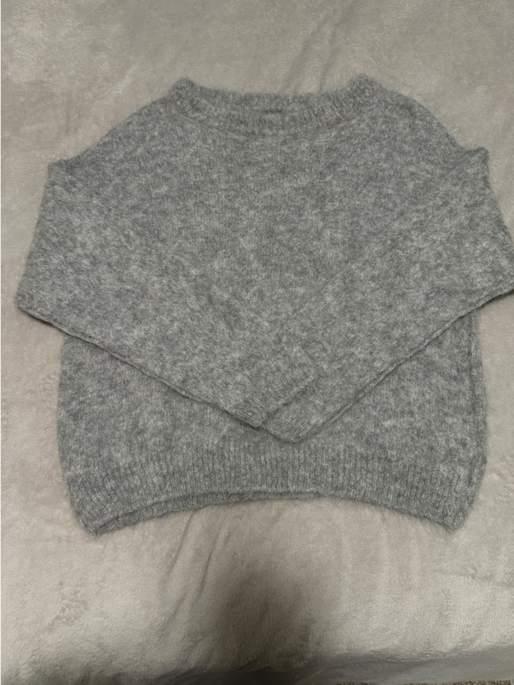 Free People Heather Gray Cozy Crewneck Sweater